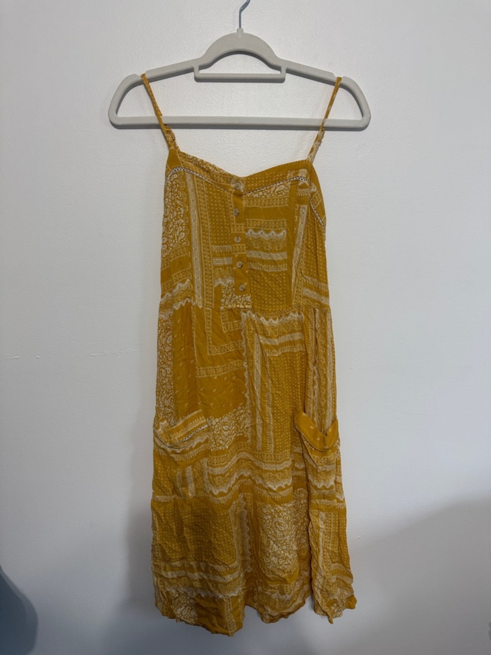 Knox Rose floral A-line sundress patchwork-style patterns & button details - Picture 1 of 7